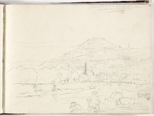 Esquisse de colline, rive et figures, 1831 - Thomas Cole